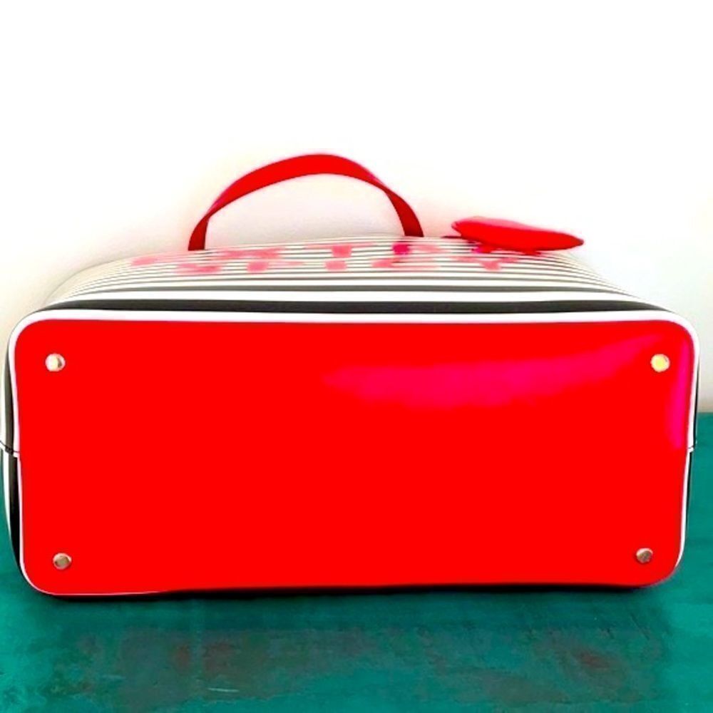 KATE SPADE NWT CHILI PEPPER LEN TOTE SHOULDER BAG EXTRA SPICY RED BLACK STRIPED - Picture 11 of 11